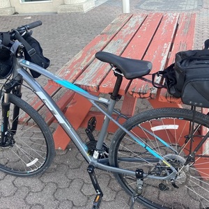 GT Bicycles Transeo Silver, gray or bare metal and Teal