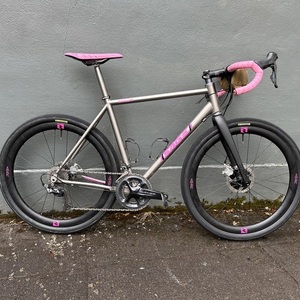 2018 Sage Titanium Bicycles Barlow Silver, gray or bare metal