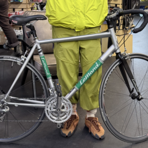 LeMond Tourmalet Silver, gray or bare metal, Green, and Black