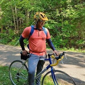 2002 Raleigh R400 Silver, gray or bare metal, Blue, and Yellow or Gold