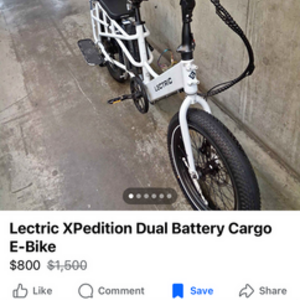 2023 Lectric eBikes Xpedition Cargo cargo bike rear White