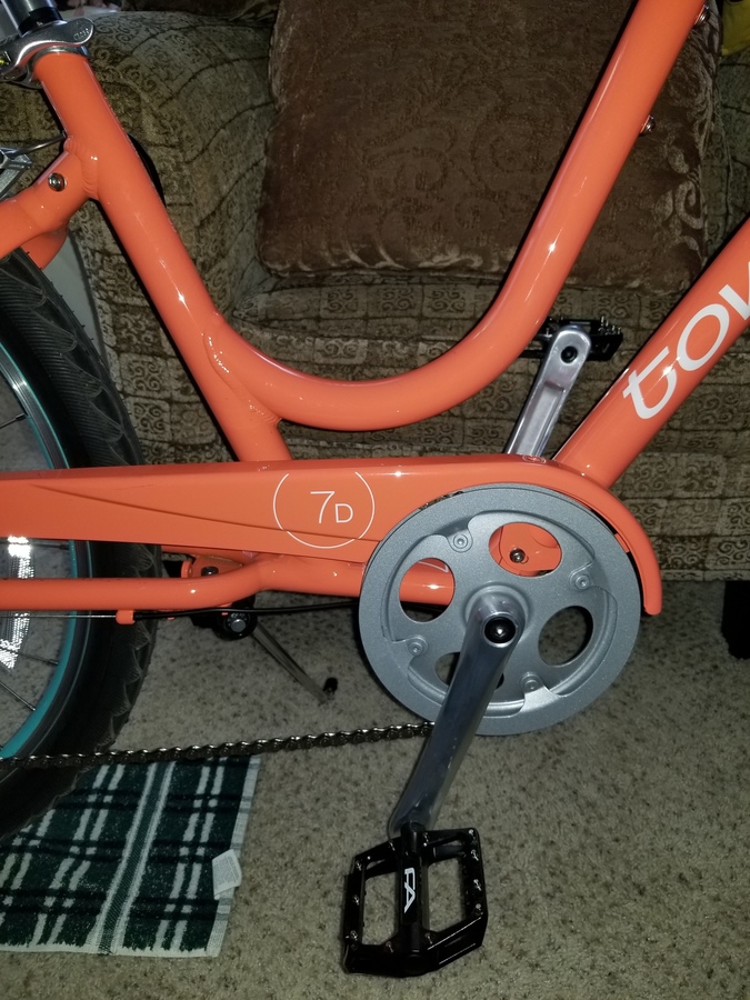 orange townie bike