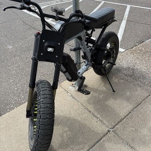 Super73 Rx Series Silver, gray or bare metal, Black, and Green