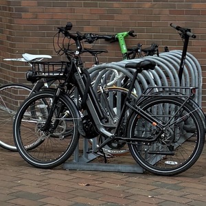 2022 Rad Power Bikes Radcity 5 Plus Silver, gray or bare metal, Black, and Orange