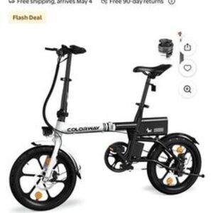 2026 COLORWAY BK35M 16" Foldable Electric Bike for ... Black