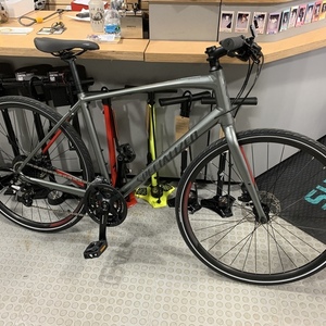 Specialized Sirrus Silver, gray or bare metal and Red