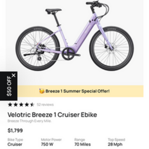 2024 Velotric breeze Purple