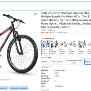 2022 Huffy Huffy Hardtail Mountain Trail Bike Black, Red, and Silver, gray or bare metal