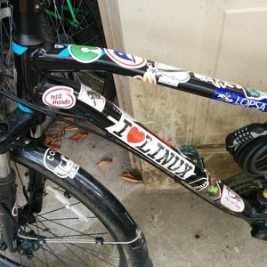 2016 Trek Trek 8.3 DS 17.5 TRE Stickers tape or other cover-up, Black, and Blue