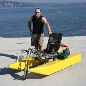 2005 Homebuilt amphibious recumbent tricycle Silver or Gray and Orange