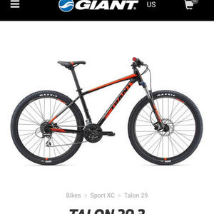 2018 Giant Talon 3 29er Black and Red