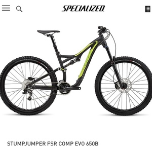 2015 Specialized Stumpjumper FSR Comp Evo 650B Black and Green