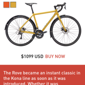 2018 Kona Rove Yellow or Gold