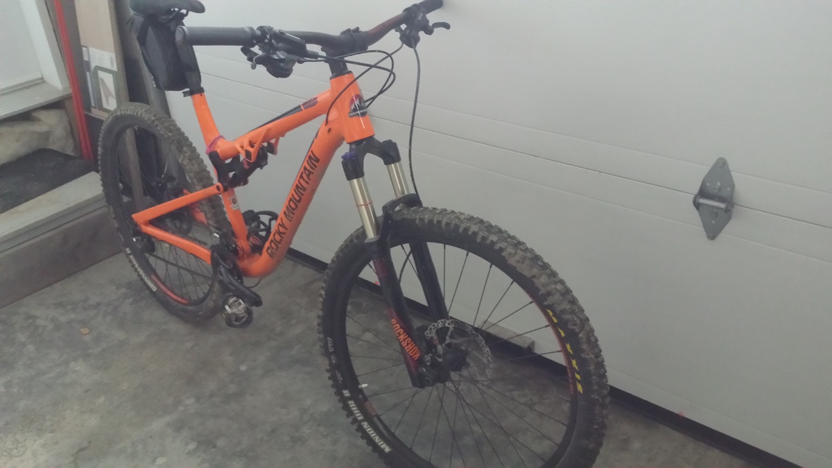 orange rocky mountain bike