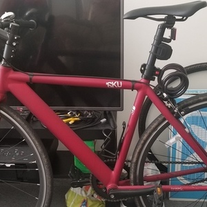 2018 6KU Burgundy/Black 6KU Aluminum Single Speed Fixie Urban Track Red and Black