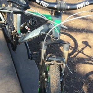 2019 Haro flightline Silver, gray or bare metal and Green