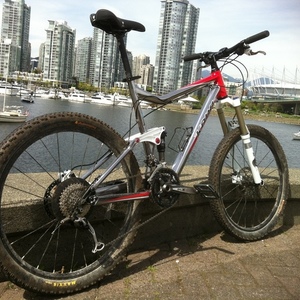 2010 Kona Cadabra  Silver or Gray, Red, and White