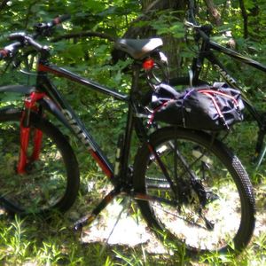 Giant Revel 1  Black and Red different tires, no pump, bag under seat.