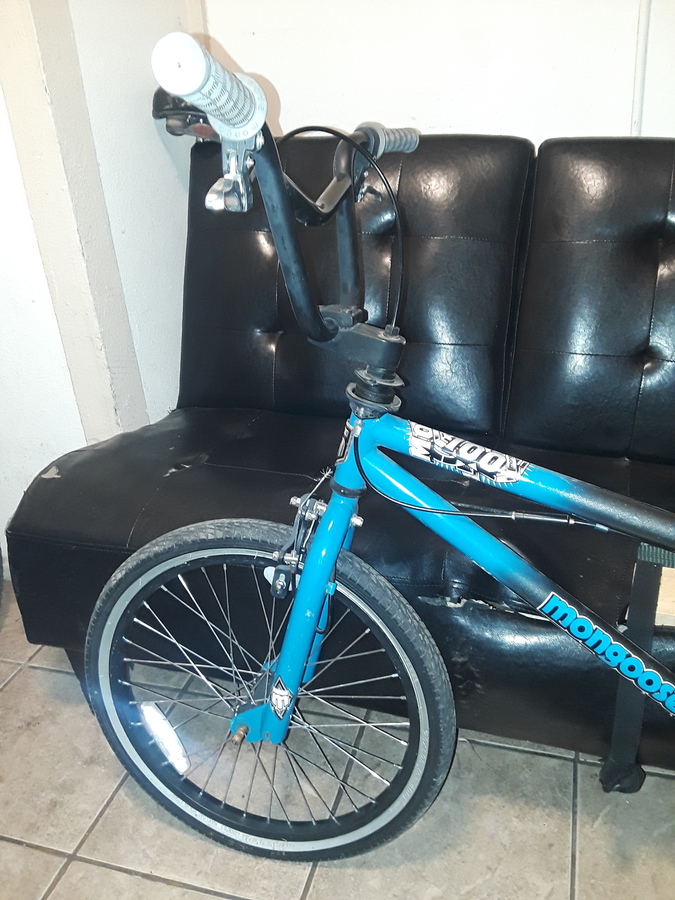 blue and black mongoose bike