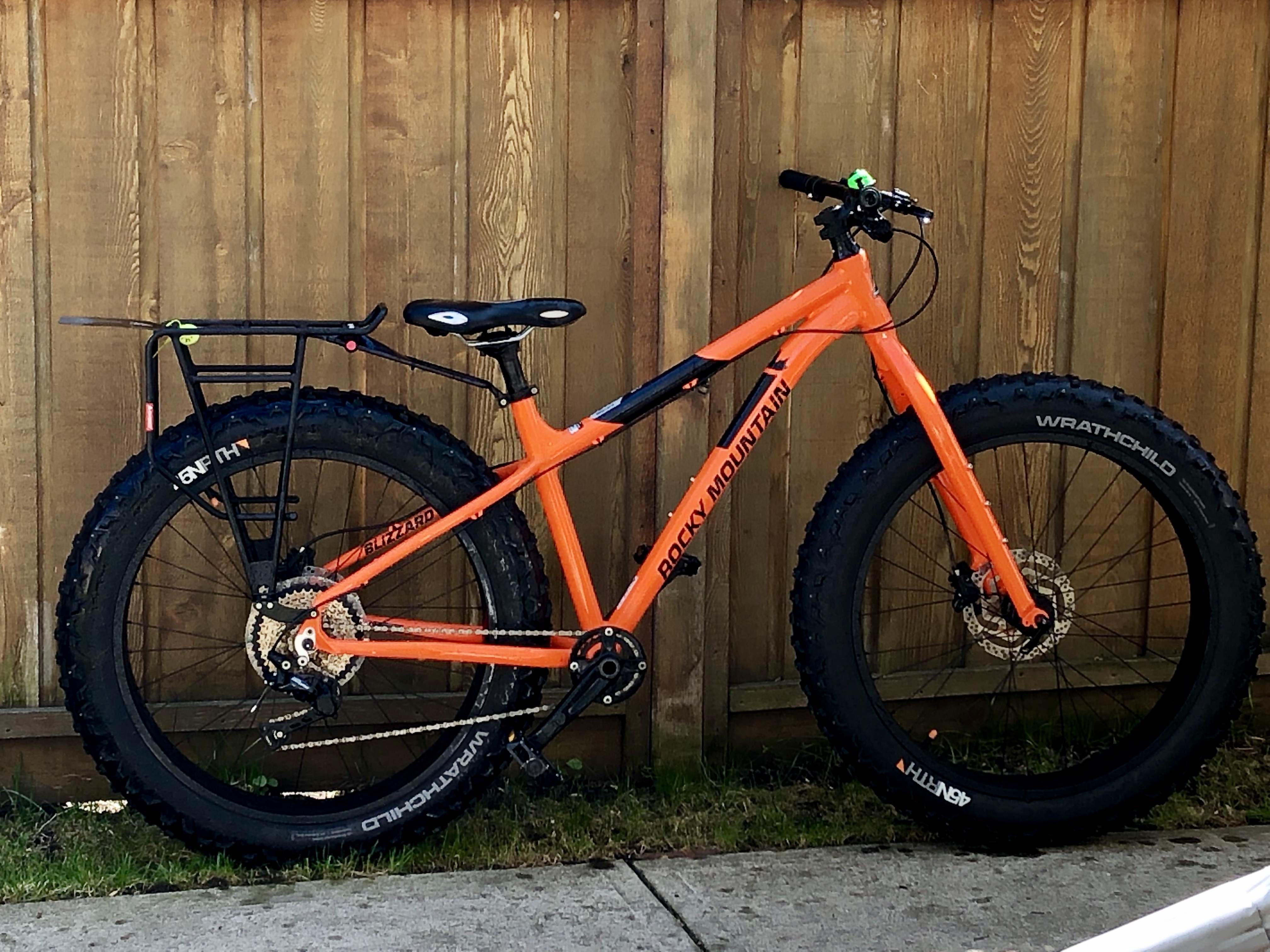orange rocky mountain bike