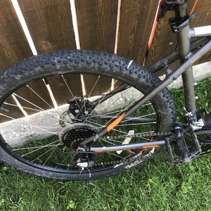 2018 GT Bicycles Aggressor Comp Silver, gray or bare metal and Orange