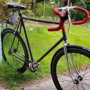 Raleigh Silver, gray or bare metal and Red