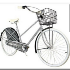 Missoni for Target Black and white zig zap stripes, tan seats and handles and a basket Black and ...