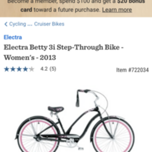 2013 Electra Beach stile. Betty Black