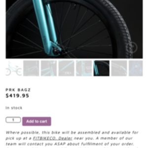 2019 Fit bike Co. Prk bagz Teal