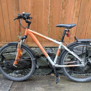 2008 Trek 4300 Orange and Silver, gray or bare metal