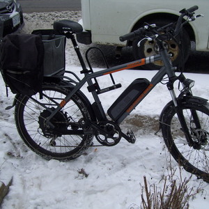 2019 Rad Power Bikes RadCity 19" tall bike Silver, gray or bare metal