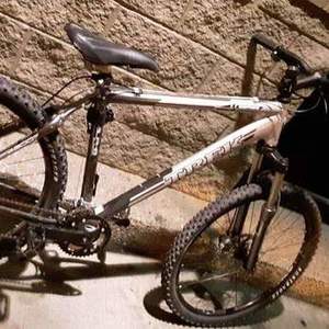 2008 Trek 4300 Disc Black and Silver, gray or bare metal