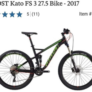 2017 Ghost KATO FS3 XS Black and Green