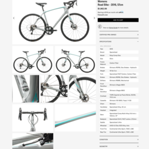 2016 Specialized Ruby Silver, gray or bare metal
