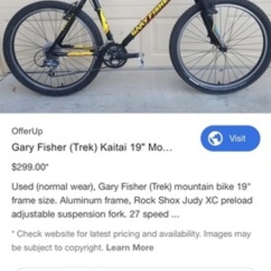 2000 Gary Fisher Black, Red, and Yellow or Gold