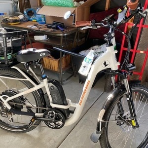 2020 Rad Power Bikes Rad City Step Thru-3 White and Orange