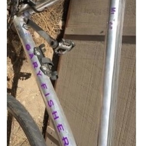 1997 Gary Fisher Silver, gray or bare metal and Purple