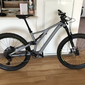 2020 Specialized StumpJumper FSR COMP 27.5 12 SPD Silver, gray or bare metal and Yellow or Gold