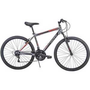 2020 Huffy Alpine 26 in 18 Speed Mountain Bike Silver, gray or bare metal and Red