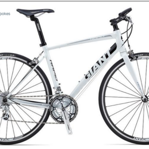 2013 Giant Rapid 4 White, Black, and Silver, gray or bare metal