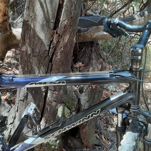 2005 Schwinn Mesa Blue, Black, and Silver, gray or bare metal