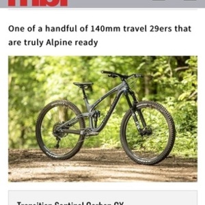 2019 Transition Bikes Sentinel Silver, gray or bare metal and Black