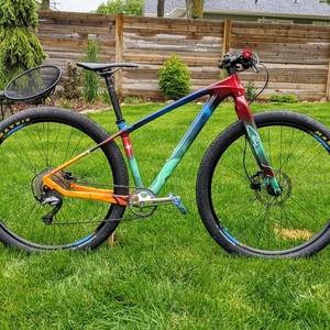 2020 Custom Carbon Mountain Bike Graffiti Bike Blue, Red, and Yellow or Gold