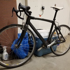 Unbranded naked carbon frame matching giant cross geometry Black