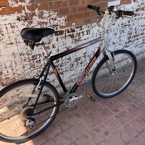 Specialized Hardrock Silver, gray or bare metal, Black, and Red