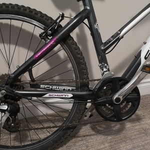 Schwinn 16.5" Conversion Sr Suntour Silver, gray or bare metal, Pink, and White