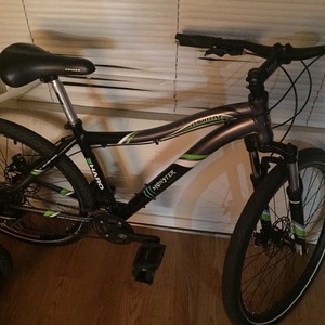 2010 Haro 17 inch cross country hard tail Black, Silver, gray or bare metal, and Green
