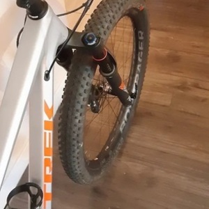 2018 Trek Stache 9.7 Silver, gray or bare metal and Orange
