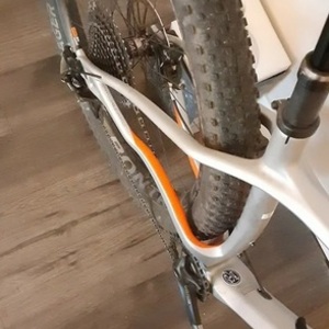 2018 Trek Stache 9.7 Silver, gray or bare metal and Orange