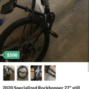 2020 Specialized Rockhopper 27.5 Silver, gray or bare metal and Blue